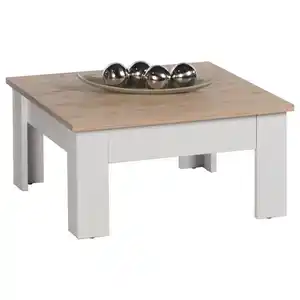 Livetastic Couchtisch, Weiß, Eiche, Lärche, Holzwerkstoff, 1 Schubladen, eckig, 78x40x78 cm, Stauraum, Wohnzimmer, Wohnzimmertische, Couchtische, Couchtische mit Stauraum