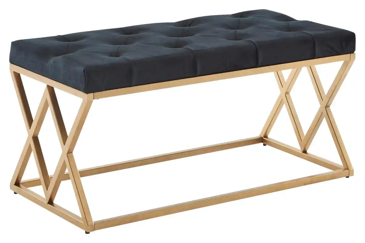 Bild 1 von Sitzbank Wohnling ca.90x46x44cm Textil Schwarz, Schwarz