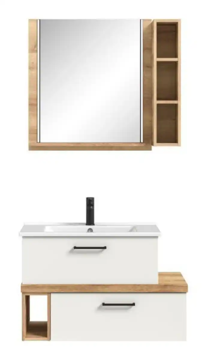 Bild 1 von Badezimmer in Weiß inkl. Beleuchtung, Weiß, Eichefarben