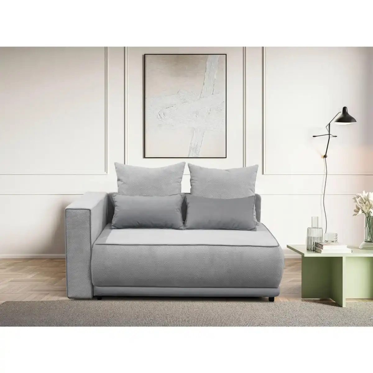 Bild 1 von Mid.you Récamiere Iga, Grau, Textil, Füllung: Schaumstoff, 168x73x99 cm, Made in EU, Wohnzimmer, Sofas & Couches, Sofas, Recamieren