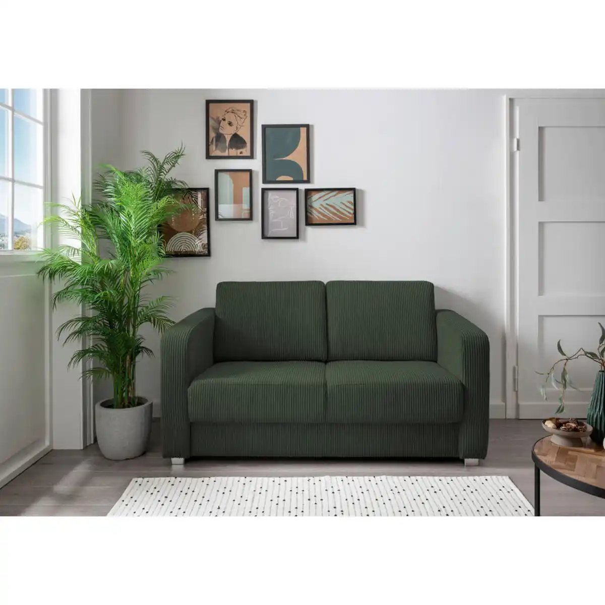 Bild 1 von Livetastic Schlafsofa Mia, Dunkelgrün, Textil, Uni, 2-Sitzer, 159x88x87 cm, Made in EU, Stoffauswahl, Liegefunktion, einzeln ausziehbar, Rücken echt, Kinder- & Jugendzimmer, Jugendmöbel, Jugendsof