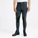 Bild 1 von Reithose 500 Kniebesatz Kunstleder Herren dunkelgrau