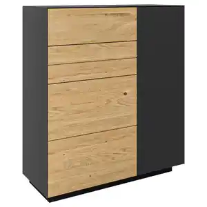 Dieter Knoll Schuhschrank, Anthrazit, Wildeiche, Holz, Metall, Holzwerkstoff, Wildeiche, massiv, 4 Fächer, 1 Schubladen, 90x103x36 cm, erweiterbar, Typenauswahl, Beimöbel erhältlich, stehend, Gard