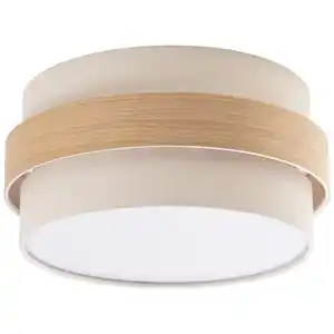 Novel Deckenleuchte, Natur, Holz, Metall, Kunststoff, Textil, Eiche, furniert, 18 cm, Lampen & Leuchten, Innenbeleuchtung, Deckenleuchten