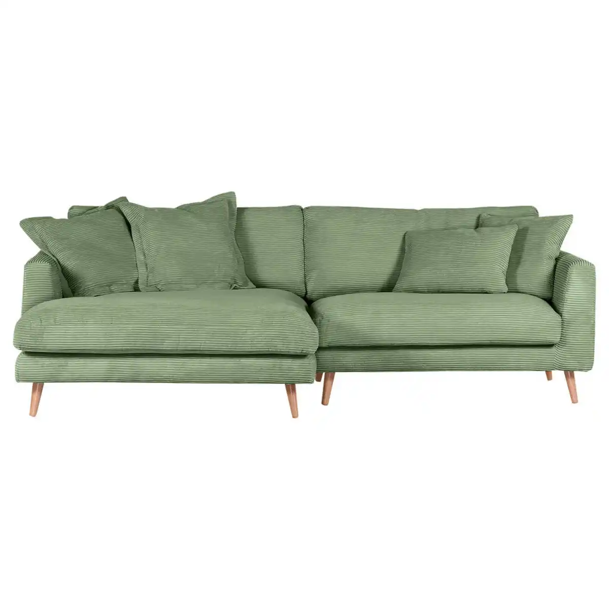 Bild 1 von Landscape Ecksofa, Olivgrün, Textil, 3-Sitzer, Ottomane links, L-Form, 270x140 cm, Stoffauswahl, seitenverkehrt erhältlich, Rücken echt, Armteil links, rechts, Wohnzimmer, Sofas & Couches, Wohnlan