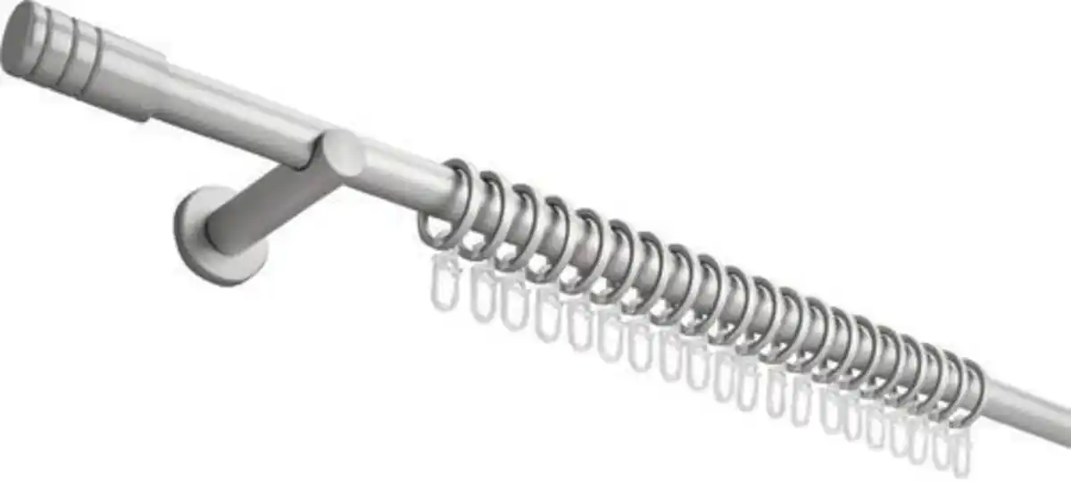 Bild 1 von Vorhangstangenset Rillcube ca. 160x280cm, Edelstahlfarben