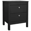 Bild 1 von Mid.you Nachtschrank, Schwarz, Metall, Leder, 2 Schubladen, 43.8x54.1x38.4 cm, FSC Mix, Made in Denmark, Schlafzimmer, Nachttische