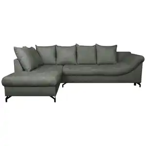 Carryhome Ecksofa, Anthrazit, Textil, 3-Sitzer, Füllung: Schaumstoff, Ottomane links, L-Form, 274x194 cm, Liegefunktion, Rücken echt, Wohnzimmer, Sofas & Couches, Wohnlandschaften, Ecksofas