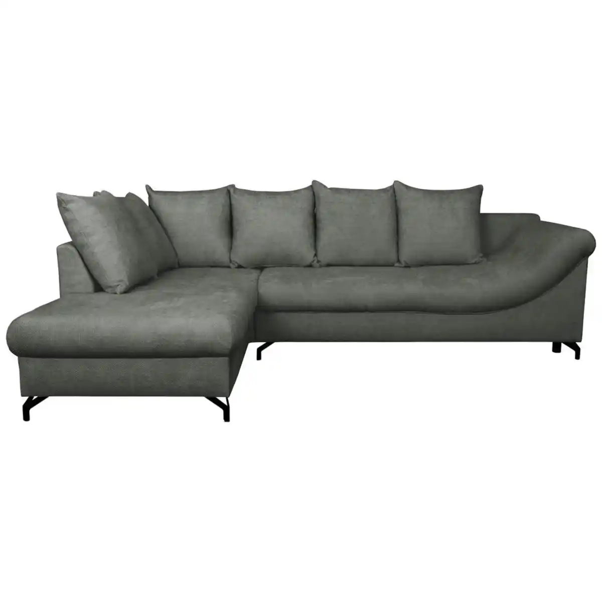 Bild 1 von Carryhome Ecksofa, Anthrazit, Textil, 3-Sitzer, Füllung: Schaumstoff, Ottomane links, L-Form, 274x194 cm, Liegefunktion, Rücken echt, Wohnzimmer, Sofas & Couches, Wohnlandschaften, Ecksofas