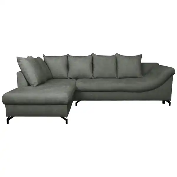 Bild 1 von Carryhome Ecksofa, Anthrazit, Textil, 3-Sitzer, Füllung: Schaumstoff, Ottomane links, L-Form, 274x194 cm, Liegefunktion, Rücken echt, Wohnzimmer, Sofas & Couches, Wohnlandschaften, Ecksofas