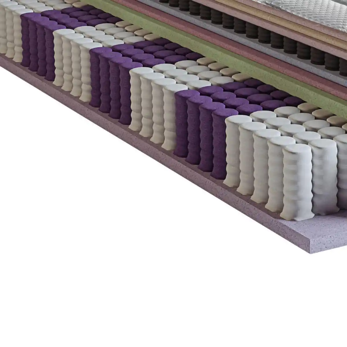 Bild 1 von Novel Boxspringmatratze, Grau, Weiß, Textil, H4, 7-Zonen, Höhe ca. 18 cm, Füllung: Polyester, 200x200 cm, Oeko-Tex® Standard 100, Ober- und Unterseite versteppt, optimale Belüftung, Tragegriffe,