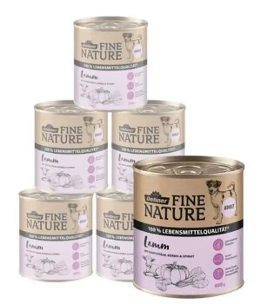 Bild 1 von Dehner Fine Nature Nassfutter für Hunde Adult, Lamm mit Kartoffeln, Kürbis & Spinat