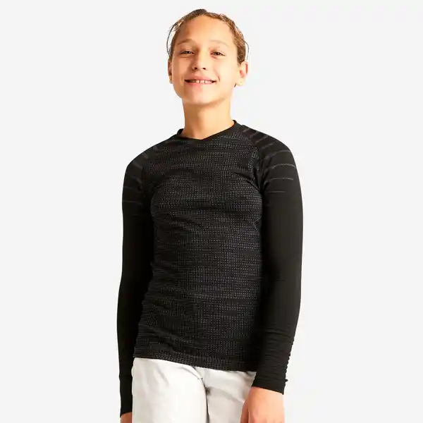 Bild 1 von Kinder Fußball Funktionsshirt langarm Wärmekomfort ‒ Keepdry 500 schwarz