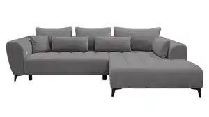 Ecksofa grau 287 x 220 cm - Sitztiefenverstellung - GARAY