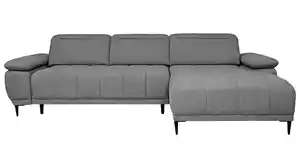 Ecksofa grau 277 x 177 cm - Sitztiefenverstellung - FOCUS