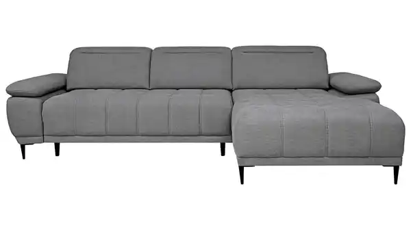 Bild 1 von Ecksofa grau 277 x 177 cm - Sitztiefenverstellung - FOCUS