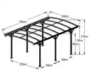 Bild 3 von Design Carport, Autoüberdachung Garage Unterstand, ca. 505 x 300 x 192/219 cm - Anthrazit