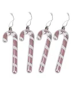 Deko-Zuckerstangen Weihnachten, rosa