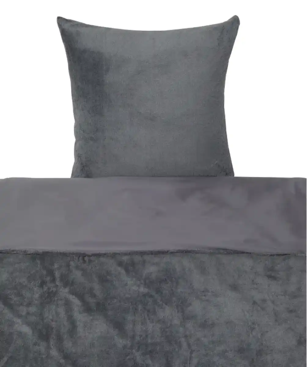 Bild 1 von Teddyfleece-Wendebettwäsche, grau