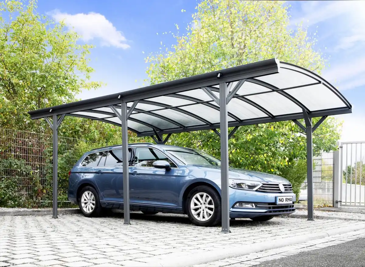 Bild 2 von Design Carport, Autoüberdachung Garage Unterstand, ca. 505 x 300 x 192/219 cm - Anthrazit