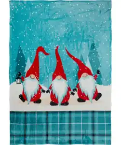 Flanelldecke Weihnachten, blau