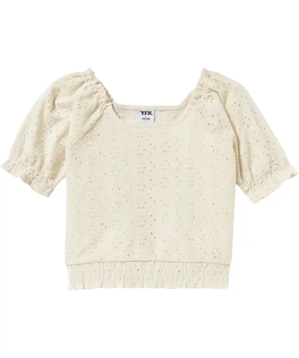 Bild 1 von Bluse mit Lochmuster, creme