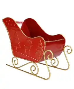 Deko-Schlitten Weihnachten, rot