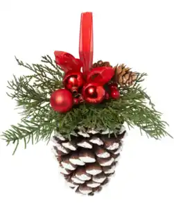 Kunst-Tannenzapfen Weihnachten, rot