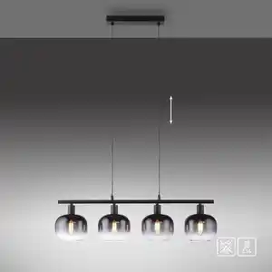 Pendelleuchte ZEA, 4x E14/25 Watt max., höhenverstellbar, Schwarz
