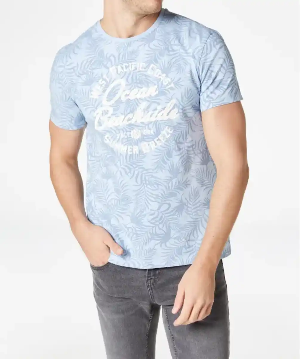 Bild 1 von T-Shirt aus Baumwolle, hellblau