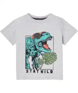 T-Shirt Dino, hellgrau melange