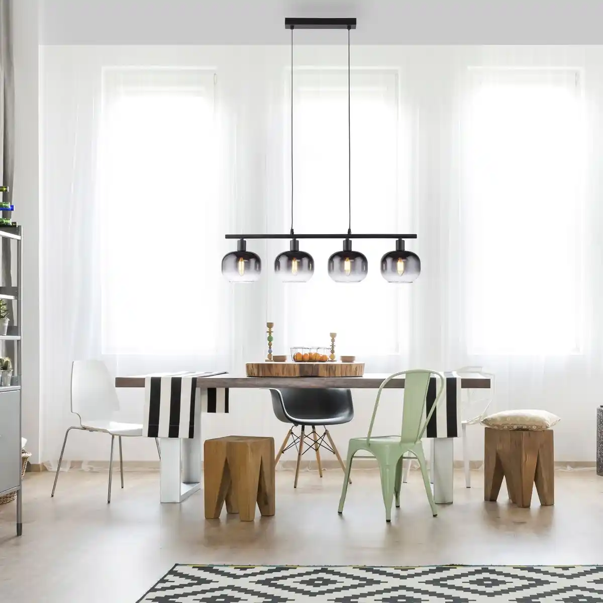 Bild 2 von Pendelleuchte ZEA, 4x E14/25 Watt max., höhenverstellbar, Schwarz