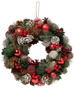 Deko-Kranz Weihnachten, rot