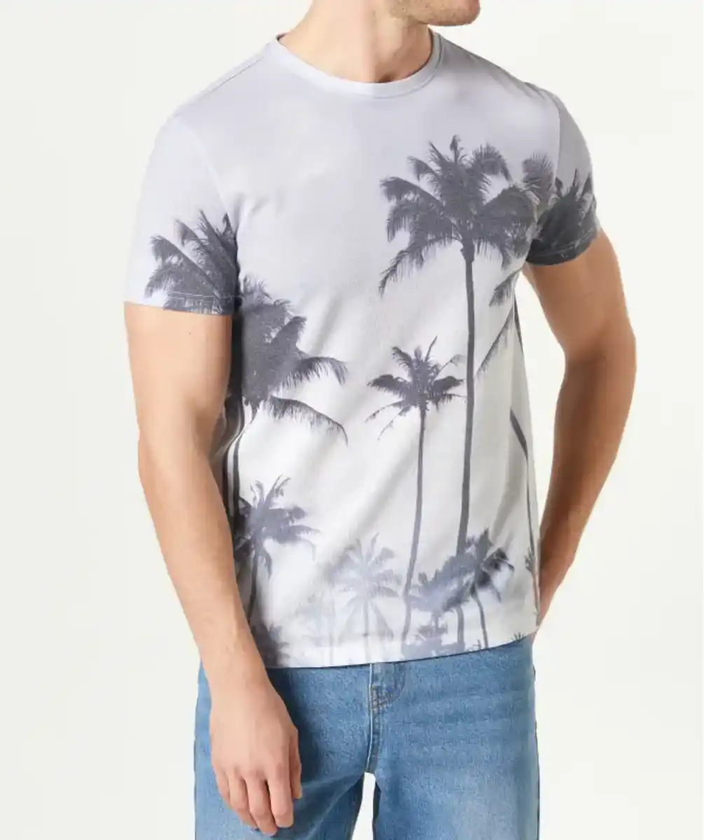 Bild 1 von T-Shirt mit Palmen, weiß