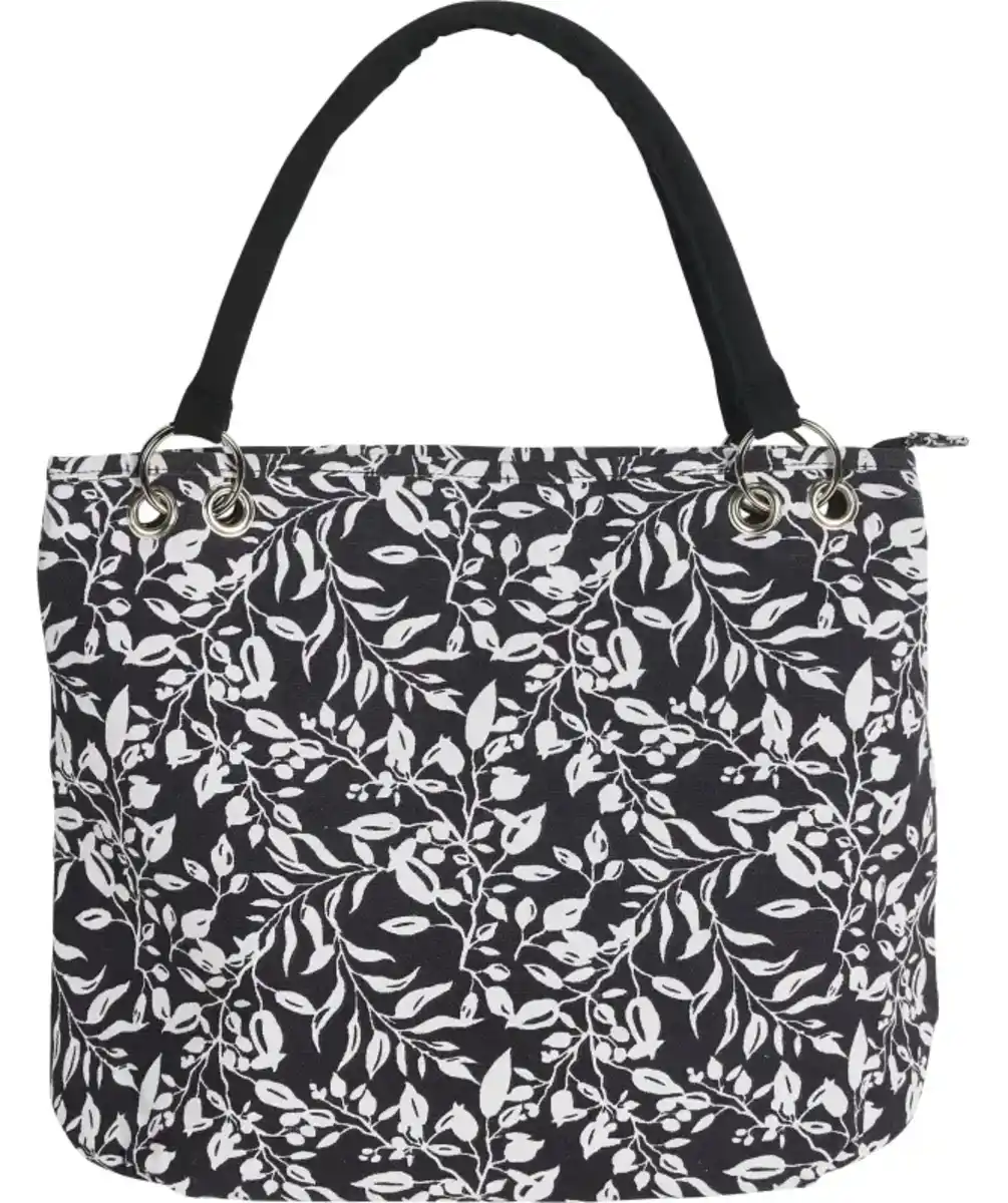 Bild 1 von Canvas Schultertasche, schwarz/weiß