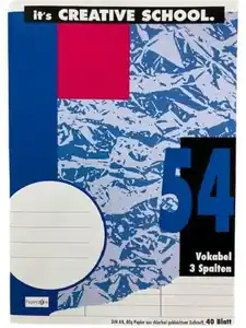 PAPERZONE Vokabelheft A4 3 Spalten 40 Blatt, 1 Stk