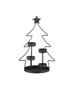 Teelichthalter Weihnachten, schwarz