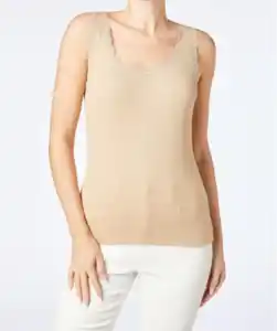 Tanktop mit Spitzendetails, naturfarben