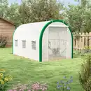 Bild 2 von Foliengewächshaus 3,58 x 2,1 x 2,1 m Tunnel Gewächshaus mit Rolltür Weiß
