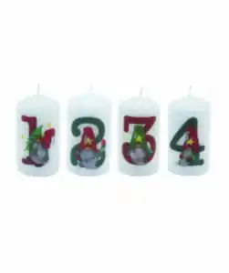 Stumpenkerzen Weihnachten, weiĂź