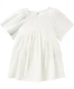 Kleid mit Lochmuster, weiß