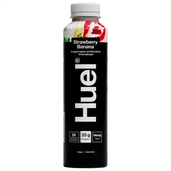 Bild 1 von Huel Strawberry Banana Trinkmahlzeit vegan glutenfrei 500ml