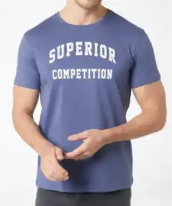 T-Shirt mit Schriftzug, blau