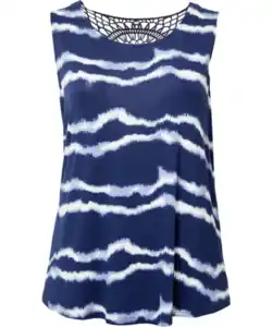 Batik Tanktop, blau bedruckt
