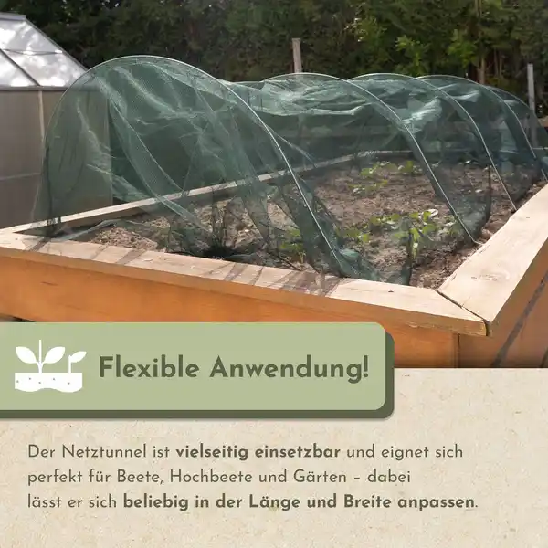 Bild 3 von Pflanztunnel mit Metallbögen, Gartentunnel 250x60x55cm, Netztunnel