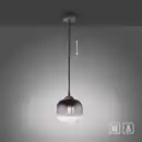 Bild 1 von Pendelleuchte ZEA, 1x E27/25 Watt max., Glas in Rauchfarben, Schwarz