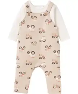 Newborn Body + Latzhose, Beige