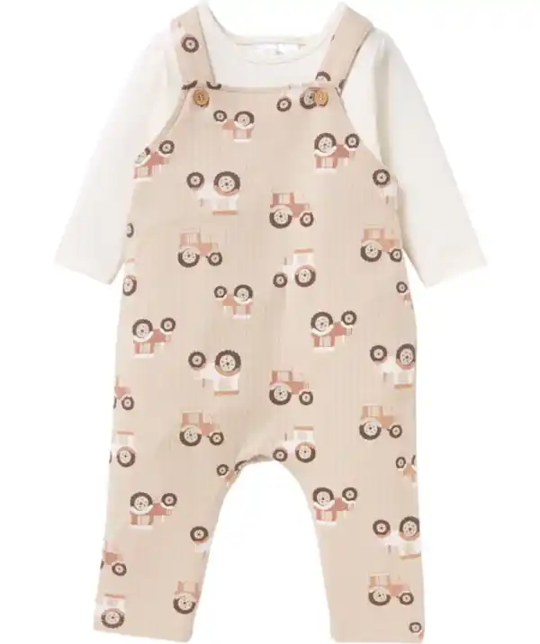 Bild 1 von Newborn Body + Latzhose, Beige