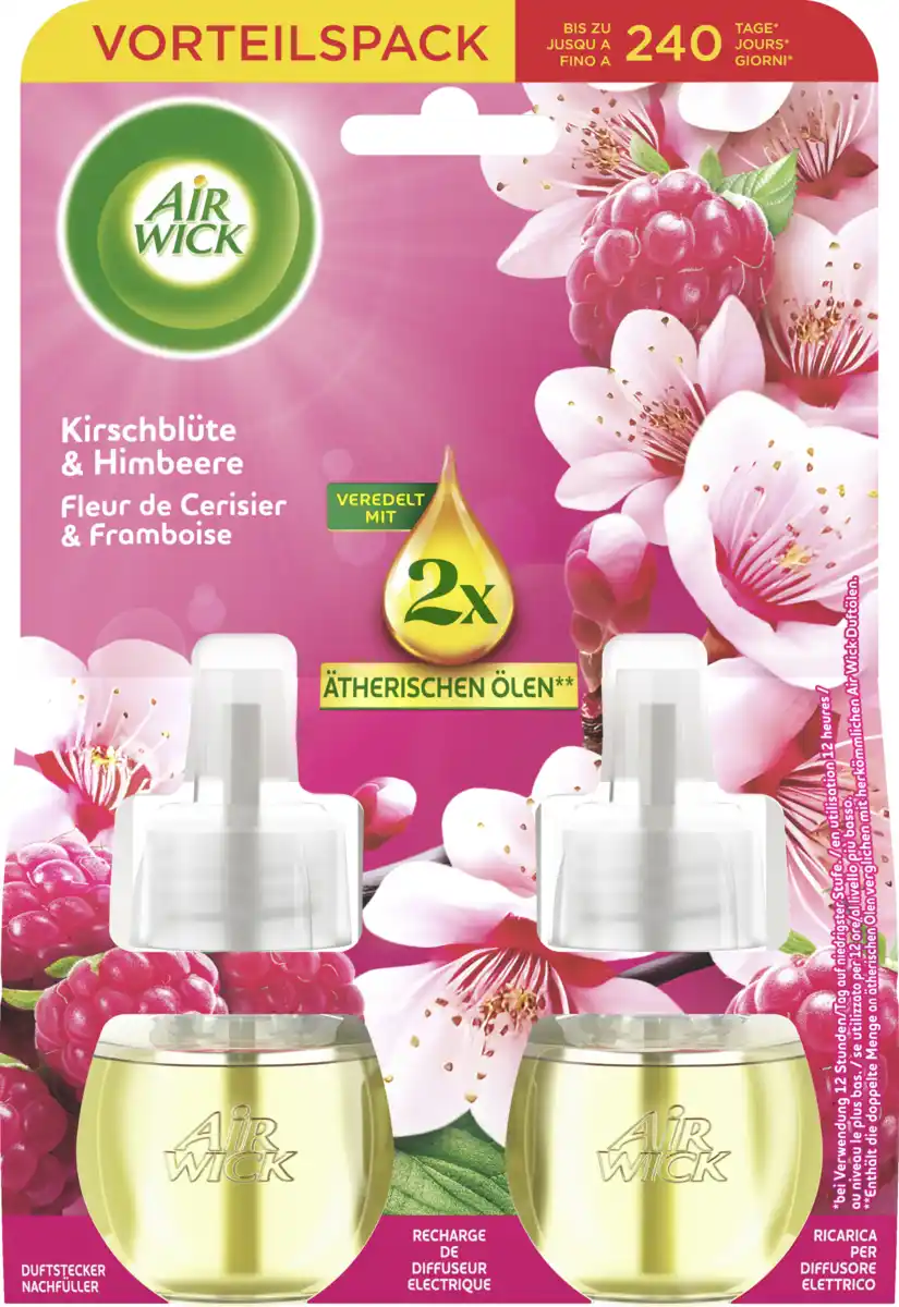 Bild 1 von Air Wick Duftstecker Nachfüller Duo Kirschblüte + Himbeere, 38 ml