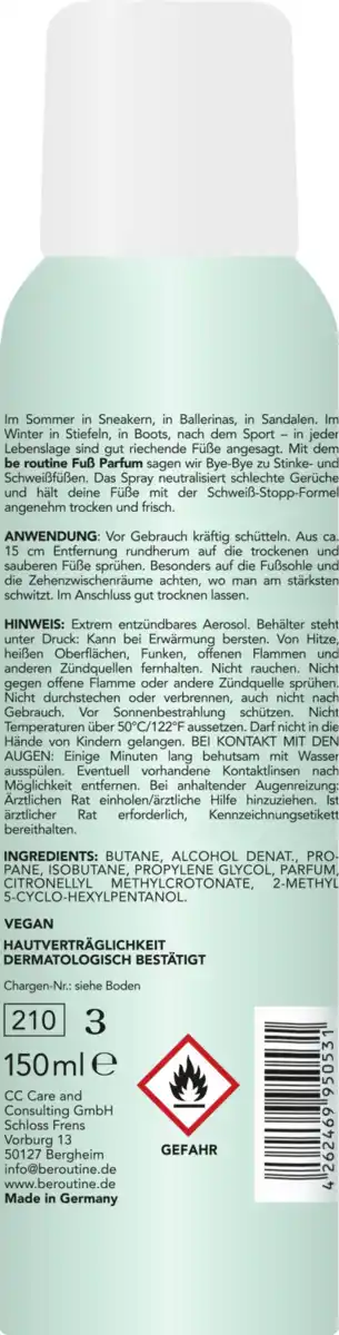 Bild 2 von beroutine Fuß Parfum Spray, 150 ml